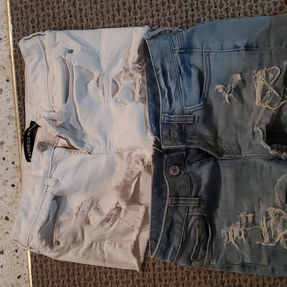 Womens Express jean shorts selling both together